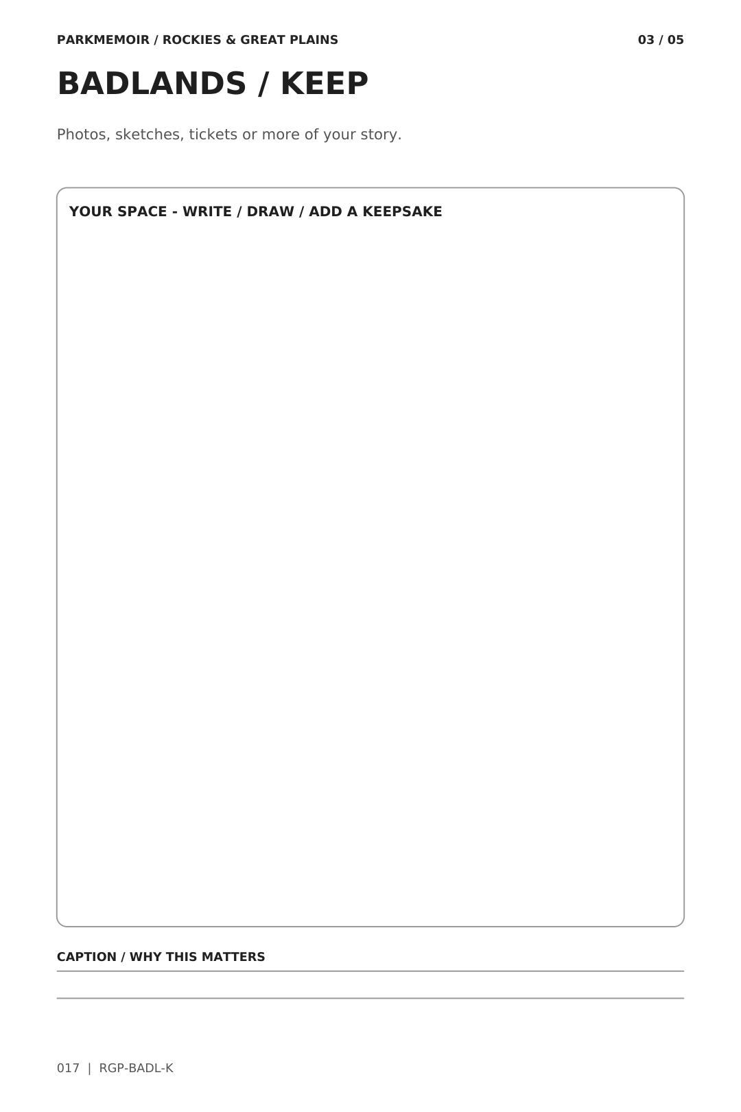 Badlands KEEP — original printed page
