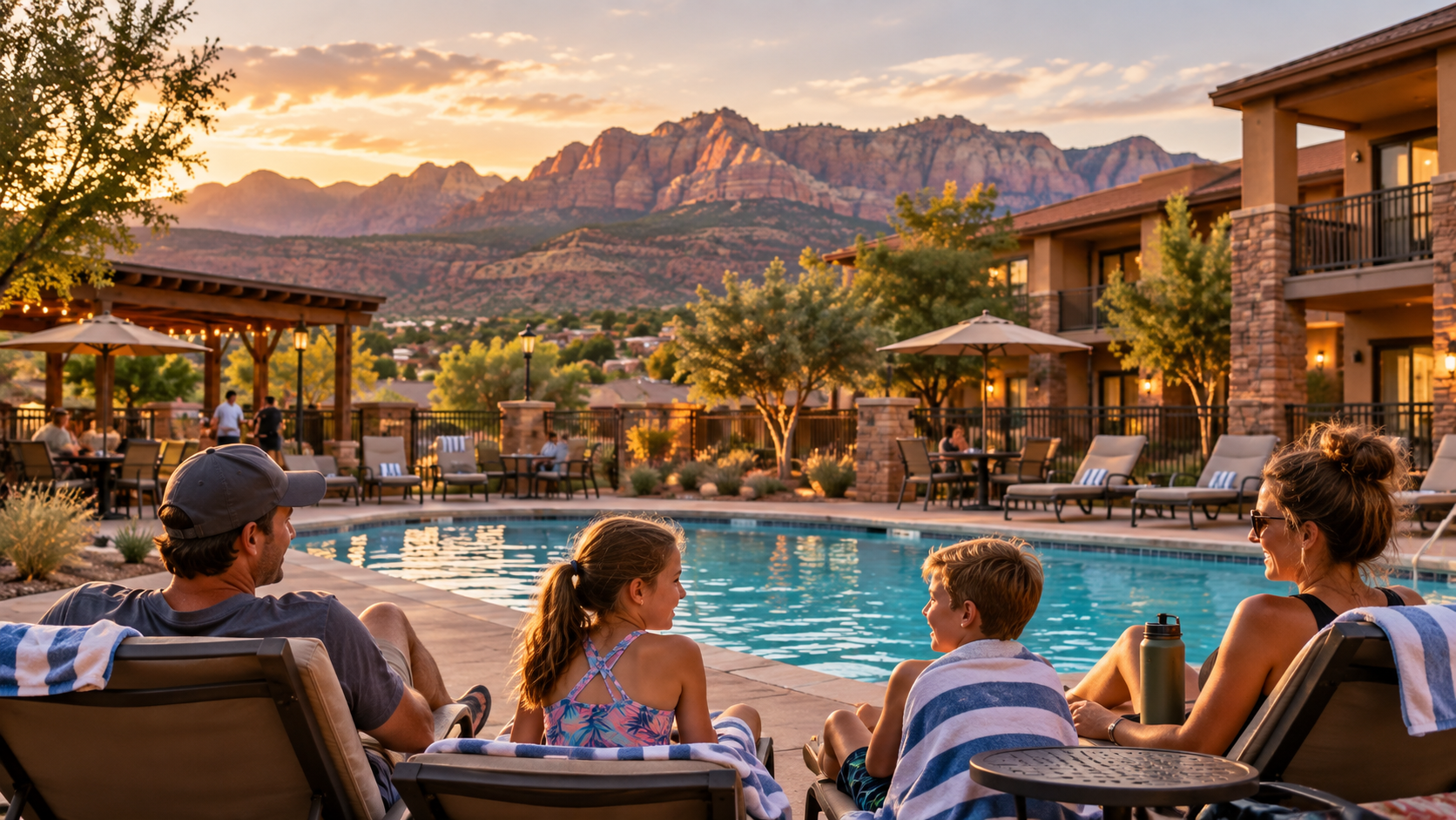 Family-friendly resort pool near Zion National Park